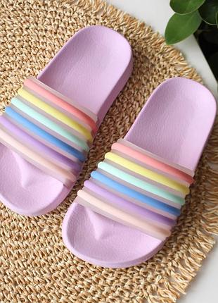 Удобные шлепанцы радуга для бассейна пляжа 28/29 р