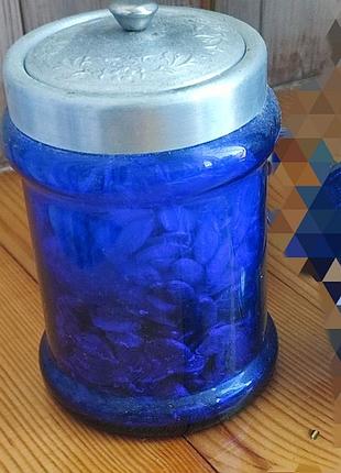 Банка  кобальт сине скло для сипучих,рарітет