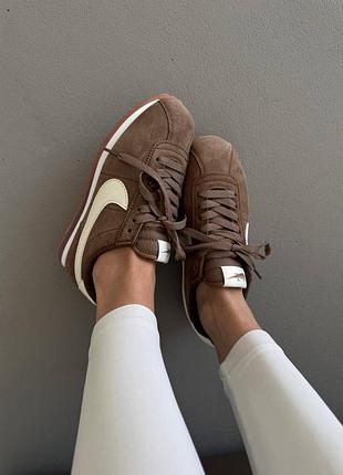 Кроссовки nike cortez brown suede premium