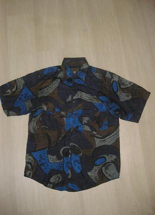 М размер, летняя мужская рубашка натуральный шелк 100% итальялия