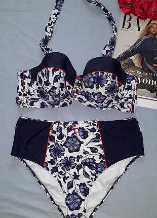 Купальник раздельный с утяжкой размер 52 / 18 бюст 95 dd e f 42 f на косточках