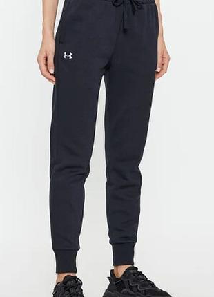Женские спортивные штаны under armour rival Tracksuit jogger 1379438 черный loose fit (оригинал)