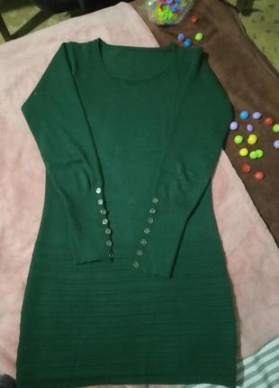 Акция 1+1 !!!платье тёплое сукня зелена