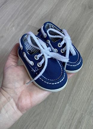 Синие кеды эспадрильи на малыша мальчика на шнурках 12 размер eur 16 17 h&amp;m