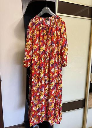 Платье 👗 женское стильное яркое практичное в цветочный принт m&s