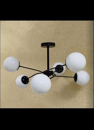 Люстра молекула в стиле лофт модерн с плафонами шарами