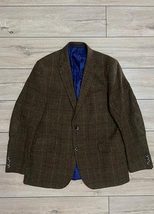 Мужской твидовый шерстяной пиджак жакет блейзер m&amp;s marks &amp; spencer eur 5426 44in в клетку