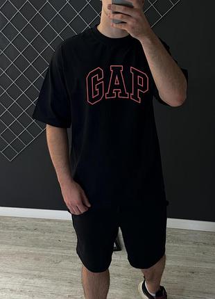 Футболка оверсайз gap черная