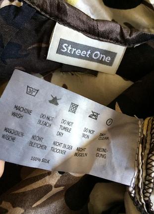 Блуза короткий рукав цветочный принт шелк натуральный street onne4 фото