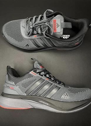 Літні чоловічі кросівки adidas grey сквозна сітка дихаючі