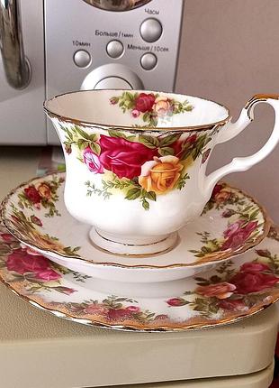 Чайна пара royal albert  чайне трио порцеляна костяной фарфор