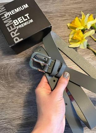 Ремінь шкіра 2,5см унісекс шкіряний, ремінь сірий срібло з натуральної шкіри ремінь 25мм класика вузький жіночий пояс під плаття класичний