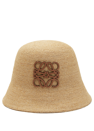 Панама з принтом loewe anagram raffia bucket hat коричневий