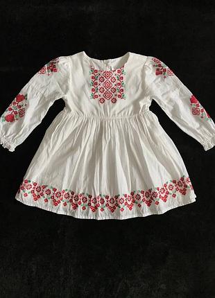 Біла сукня вишиванка 24-36 м , 92-98 см lc waikiki !