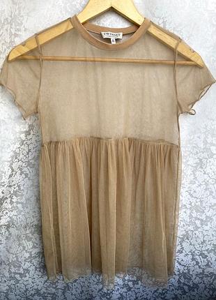 Прозора блузка twin set р. xxs/xs/s майка блуза в сітку, топ в сіточку