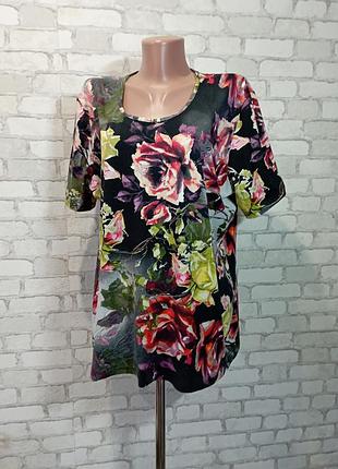 Футболка в квітковим принтом " rossler selection " 52-54 р