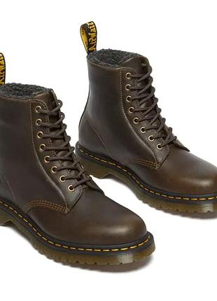 Шкіряні коричневі утеплені dr martens 1460
