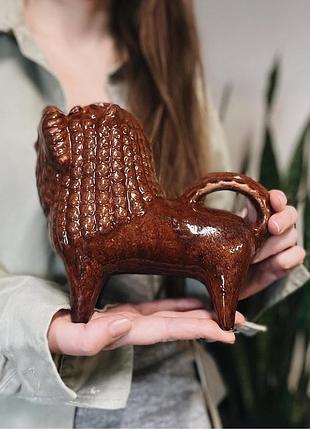 Чудо лев опошня керамика штоф куманец  винтаж майолика опішнянська кераміка