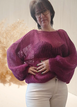 В'язана павутинка ручної роботи. павутинка, паутинка, светр павутинка