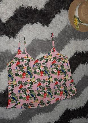Двойная блуза-топ тропической принт/папуги