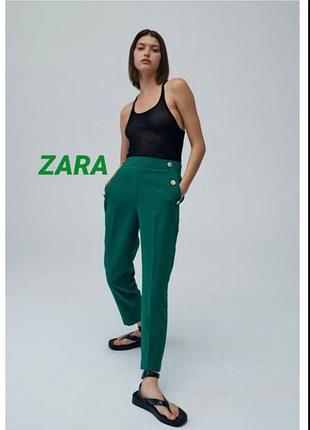 Стильні зелені брюки zara m