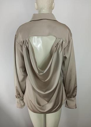 Бежевая сатиновая блуза