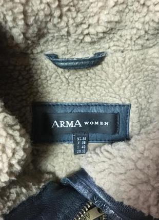 Кожаная куртка с мехом arma woman6 фото