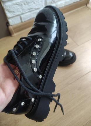Черные туфли лоферы zara 2