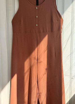 🧡🧡🧡бомбезний брендовий комбез брюки палаццо висока посадка. батал