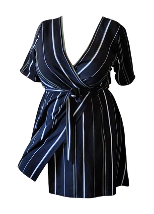 Платье -халат летнее new look в полоску с поясом