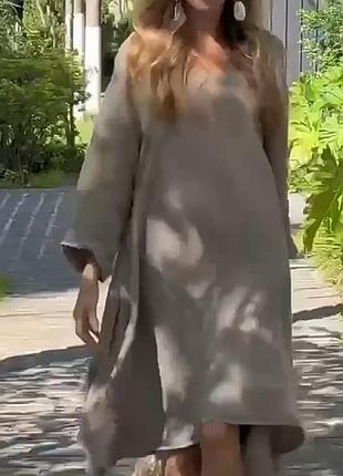 Літня лляна сукня/сукня плаття з натуральної тканини/сукня льон жатка