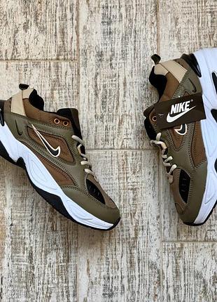 Кросівки чоловічі нові брендові nike m2k tekno khaki & black & brown