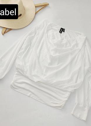 Блуза женская белая с длинными рукавами от бренда italy isabel m l