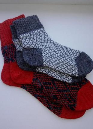 Комплект шкарпетки носки жіночі дитячі чоловічі в'язані вязані з вовни носочки для дівчат хлопців