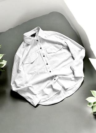 Біла рубашка вільного крою massimo dutti