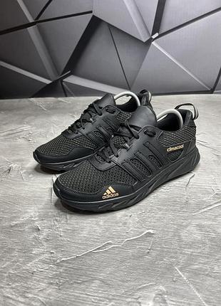 Кроссовки мужские летние сетка adidas черные, размер 40-45