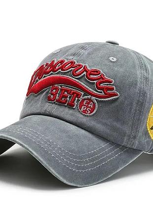 Кепка на лето вышивка discovery бейсболка one size, размер 56-58