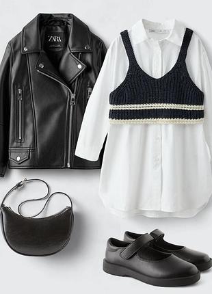 Новинка! стильна шкіряна куртка-косуха zara для дівчинки.