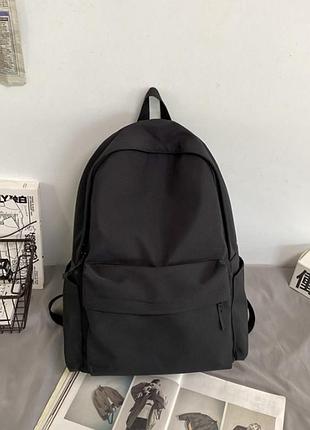 Женский однотонный черный городской рюкзак спортивный