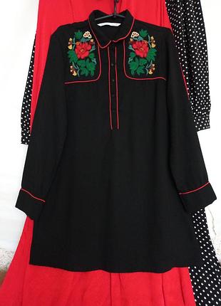 Сукня-сорочка zara з вишивкою