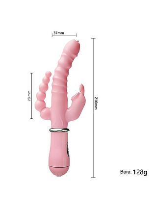 Багатошвидкісний гнучкий потрійний вібратор (кролик) 24129 4