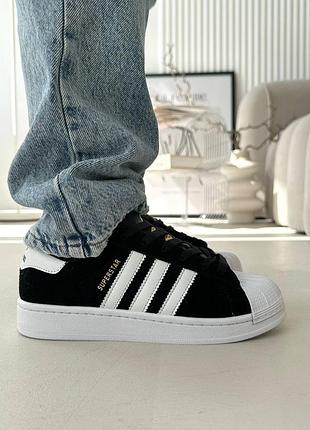 Adidas superstar black white
