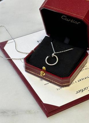 Ланцюжок срібний підвіска з цвяхом гвоздик з камінцями