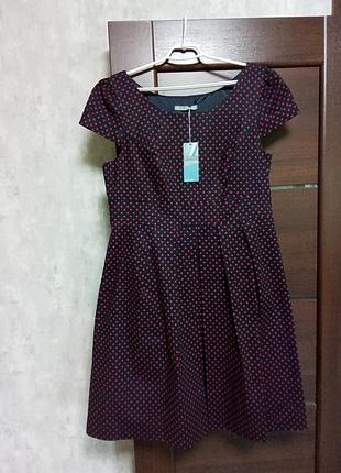 Брендовое новое хлопковое платье на подкладке р.16.
