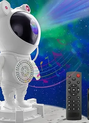 Нічник проектор зоряного неба астронавт із bluetooth колонкою sky star astronaut bambi zz-202