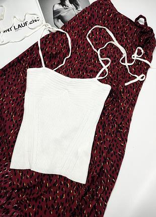 Топ белый в рубчик