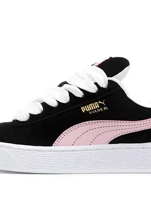 Женские кроссовки пума puma suede xl black pink white