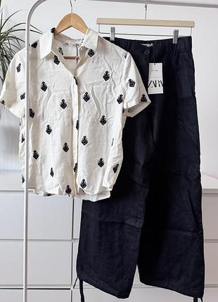 Лляний костюм сорочка і штани