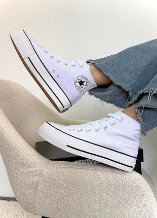 Женские кеды конверсы на платформе белые converse all star white platform 36-40р