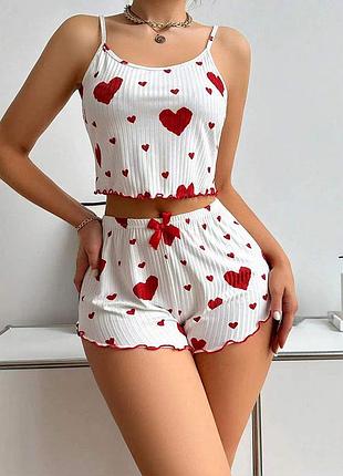 Пижама женская сердечка